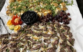 catered appetizers on table