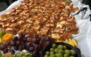 city centre events table with catering ensemble